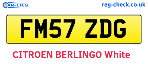 FM57ZDG are the vehicle registration plates.