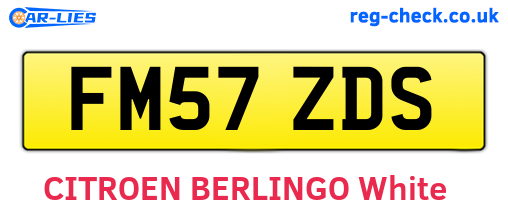 FM57ZDS are the vehicle registration plates.