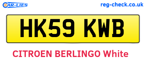 HK59KWB are the vehicle registration plates.