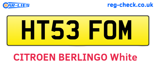 HT53FOM are the vehicle registration plates.