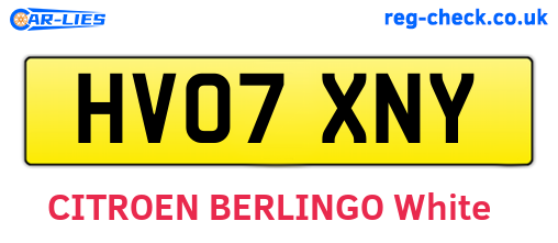 HV07XNY are the vehicle registration plates.
