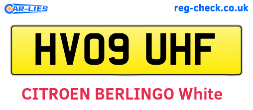 HV09UHF are the vehicle registration plates.