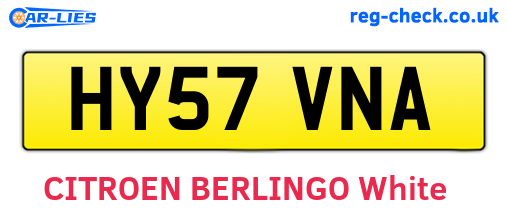 HY57VNA are the vehicle registration plates.