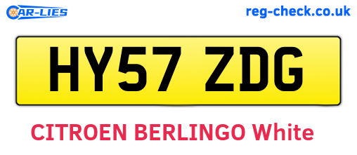 HY57ZDG are the vehicle registration plates.