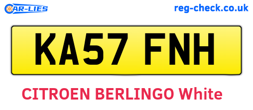 KA57FNH are the vehicle registration plates.