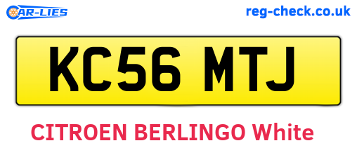 KC56MTJ are the vehicle registration plates.