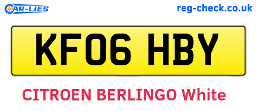 KF06HBY are the vehicle registration plates.