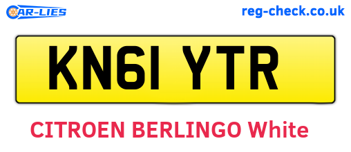 KN61YTR are the vehicle registration plates.