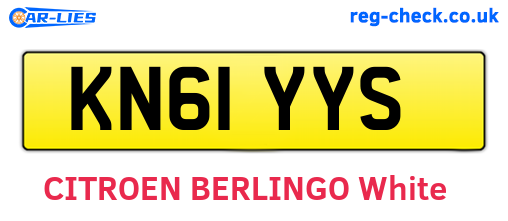 KN61YYS are the vehicle registration plates.