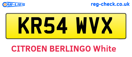 KR54WVX are the vehicle registration plates.