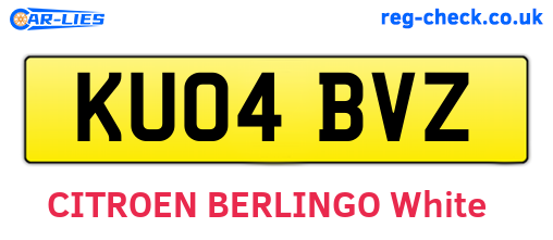 KU04BVZ are the vehicle registration plates.