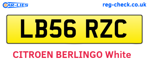 LB56RZC are the vehicle registration plates.