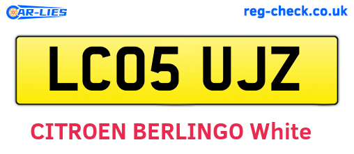 LC05UJZ are the vehicle registration plates.