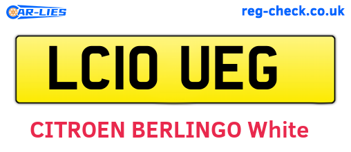 LC10UEG are the vehicle registration plates.
