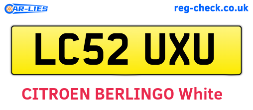 LC52UXU are the vehicle registration plates.