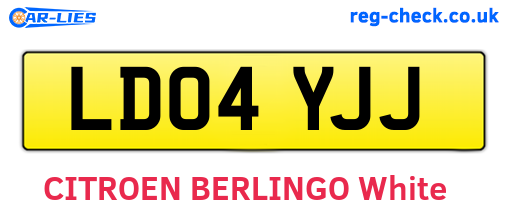 LD04YJJ are the vehicle registration plates.