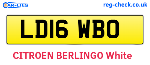 LD16WBO are the vehicle registration plates.
