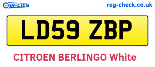 LD59ZBP are the vehicle registration plates.