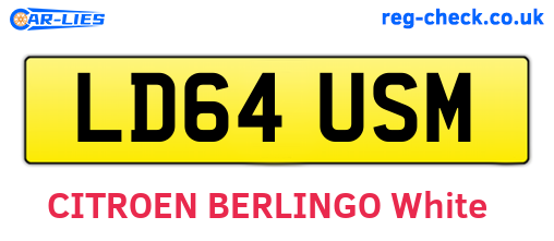 LD64USM are the vehicle registration plates.