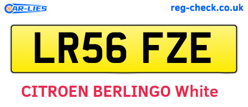 LR56FZE are the vehicle registration plates.