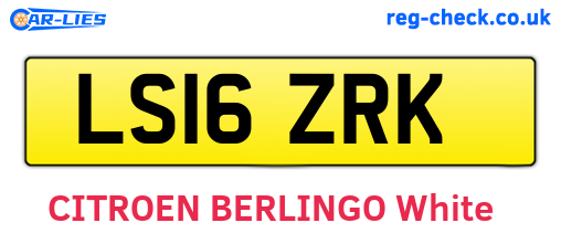 LS16ZRK are the vehicle registration plates.