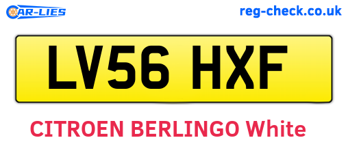 LV56HXF are the vehicle registration plates.