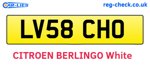LV58CHO are the vehicle registration plates.
