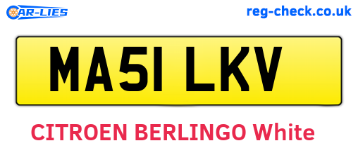 MA51LKV are the vehicle registration plates.