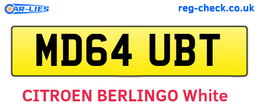 MD64UBT are the vehicle registration plates.