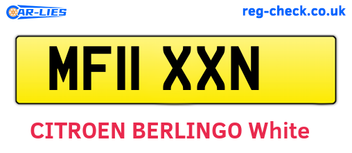 MF11XXN are the vehicle registration plates.