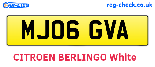 MJ06GVA are the vehicle registration plates.
