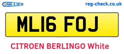 ML16FOJ are the vehicle registration plates.