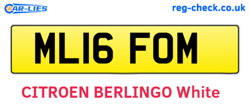 ML16FOM are the vehicle registration plates.