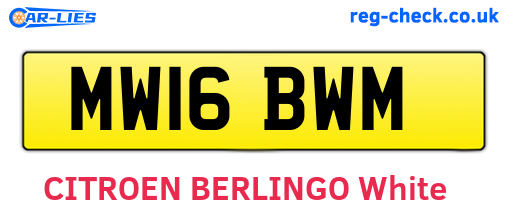 MW16BWM are the vehicle registration plates.