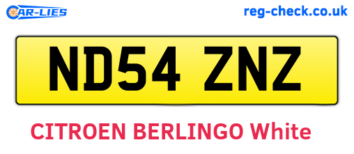 ND54ZNZ are the vehicle registration plates.