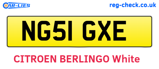 NG51GXE are the vehicle registration plates.