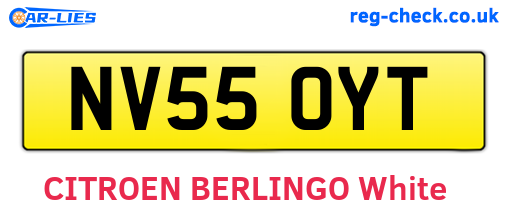 NV55OYT are the vehicle registration plates.