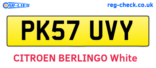 PK57UVY are the vehicle registration plates.