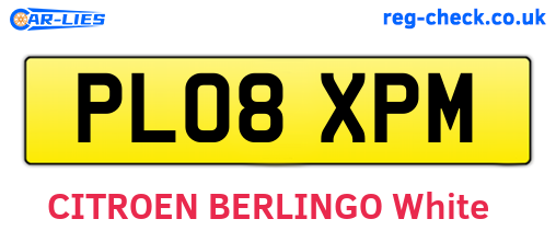 PL08XPM are the vehicle registration plates.