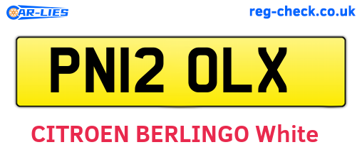 PN12OLX are the vehicle registration plates.