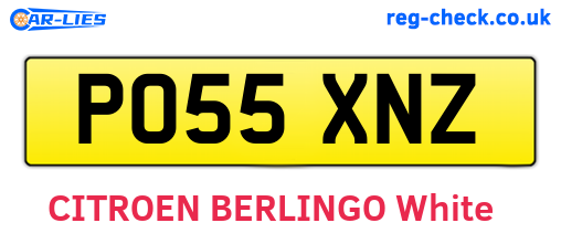 PO55XNZ are the vehicle registration plates.