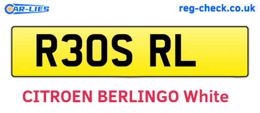 R30SRL are the vehicle registration plates.