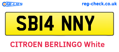 SB14NNY are the vehicle registration plates.