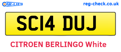 SC14DUJ are the vehicle registration plates.