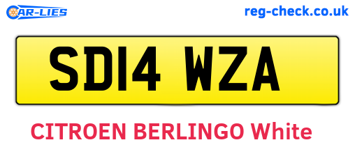 SD14WZA are the vehicle registration plates.