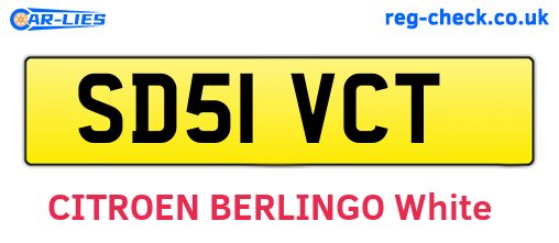 SD51VCT are the vehicle registration plates.
