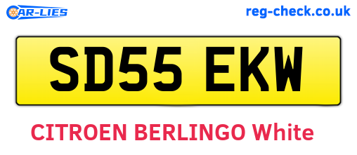 SD55EKW are the vehicle registration plates.