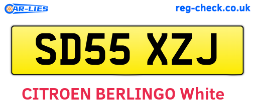 SD55XZJ are the vehicle registration plates.