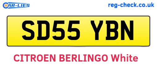 SD55YBN are the vehicle registration plates.