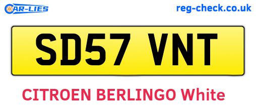 SD57VNT are the vehicle registration plates.